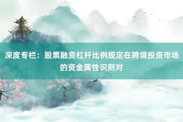 深度专栏：股票融资杠杆比例规定在跨境投资市场的资金属性识别对