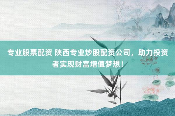 专业股票配资 陕西专业炒股配资公司，助力投资者实现财富增值梦想！